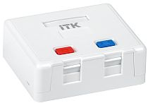 ITK Корпус настенной розетки для установки двух модулей KJ, белый IEK