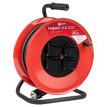 Удлинитель на катушке "Гефест 2.0" 4 гнезда 50м с заземлением и предохранителем КГ 3*2,5 16А/3,5кВт IP44 PROxima