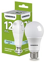 Лампа светодиодная A60 груша 12Вт 230В 6500К E27 GENERICA IEK Лампа светодиодная A60 груша 12Вт 230В 6500К E27 GENERICA IEK