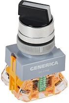 Переключатель D7-11X2 на 2 положения 1з+1р черный GENERICA IEK