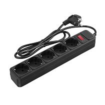 Сетевой фильтр General GPS-5-10-3x075-300-B, 5 мест, 10А, 3x075 мм2, 3м, черный (471016)