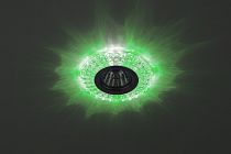 Светильник ЭРА DK LD2 SL/GR+WH декор cо светодиодной подсветкой (зеленый+белый), прозрачный