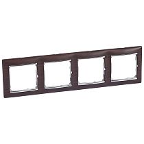 VALENA DIY Рамка 4-местная темное дерево (серебряный штрих) VALENA DIY Рамка 4-местная темное дерево (серебряный штрих)