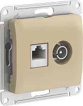 Glossa Титан Розетка двойная ТВ + компьютерная RJ45, кат. 5Е, механизм Systeme Electric (Schneider Electric) Glossa Титан Розетка двойная ТВ + компьютерная RJ45, кат. 5Е, механизм Systeme Electric (Schneider Electric)
