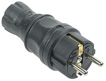 Вилка прямая 16А IP44 черная GENERICA IEK