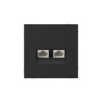 ArtGallery Карбон Розетка двойная компьютерная RJ45+RJ45, кат. 5е, механизм Systeme Electric (Schneider Electric)