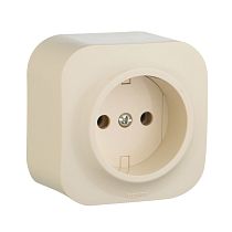 QUTEO Розетка 1-местная для открытой установки без заземления без защитных шторок 16А слоновая кость QUTEO Розетка 1-местная для открытой установки без заземления без защитных шторок 16А слоновая кость