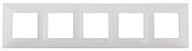 Рамка для выключателей и розеток пятерная ЭРА Elegance 14-5005-01 пластик белый