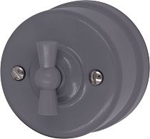 Выключатель  двухклавишный серия "ЛИЗЕТТА"  пластик цвет Титан Bironi