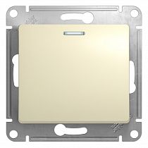 Glossa Бежевый Переключатель 1 клавишный  с подсветкой  сх.6а, 10АХ Systeme Electric (Schneider Electric)