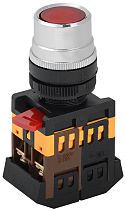 Кнопка ABLF-22 красный d22мм неон/240В 1з+1р  IEK Кнопка ABLF-22 красный d22мм неон/240В 1з+1р  IEK