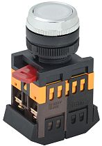 Кнопка ABLFS-22 белый d22мм неон/240В 1з+1р IEK Кнопка ABLFS-22 белый d22мм неон/240В 1з+1р IEK