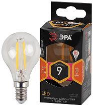 Лампа светодиодная ЭРА F-LED P45-9w-827-E14 филамент шар теплый белый свет