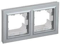 BRITE Рамка 2-местная IP44 РУ-2-БрА-44 алюминий  IEK