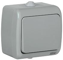 Выключатель одноклавишный 1п ОП Aquatic 10А IP54 ВС-20-1-0-А серая  IEK