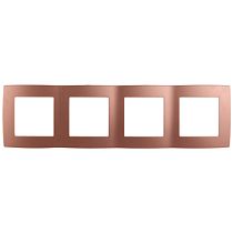 Рамка для выключателей и розеток четверная ЭРА 12 12-5004-14 медь