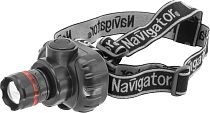 Фонарь Navigator NPT-H03-3AAA налобный 3 режима, фокус, 1LEDx1Вт, блистер