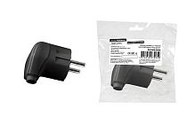 Вилка угловая с/з черная 16А 250В серии "Народная" TDM