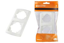 Рамка 2-х постовая вертикальная белая "Онега"  TDM