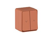 AtlasDesign PROFI IP54 2-клавишный ВЫКЛЮЧАТЕЛЬ ДЛЯ ЖАЛЮЗИ, 2хсх.4, ТЕРРАКОТОВЫЙ Systeme Electric (Schneider Electric)