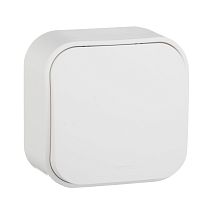 QUTEO Выключатель 1-клавишный для открытой установки самовозвартный 6А безвинтовое крепление белый