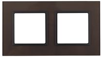 Рамка для выключателей и розеток двойная ЭРА Elegance 14-5102-13 стекло бронза