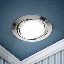 Светильник встраиваемый ЭРА KL35 А SCH поворотный под лампу GX53 220V 13W сатин хром