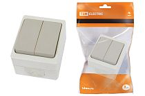 Выключатель 2-кл. открытой установки IP54 10А "Вуокса"  TDM