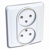 ЭТЮД скрытая установка Белый Розетка двойная без заземления Systeme Electric (Schneider Electric)