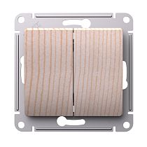 Glossa Сосна Выключатель 2-клавишный, сх.5, 10АХ, механизм Systeme Electric (Schneider Electric)