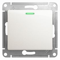 Glossa Перламутр Выключатель 1 клавишный  с подсветкой сх.1а, 10AX Systeme Electric (Schneider Electric)