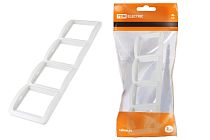 Рамка 4-ая вертикальная белая "Валдай"  TDM