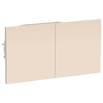 AtlasDesign Бежевый Розетка с заземлением двойная, со шторками с крышкой, 16А, (в сборе с рамкой) Systeme Electric (Schneider Electric)