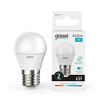 Лампа светодиодная Gauss Elementary Шар 6Вт E27 450lm 4100K