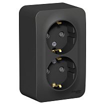 Blanca открытая установка без пластины Антрацит Розетка двойнаяс заземлением со шторками, 16А Systeme Electric (Schneider Electric) Blanca открытая установка без пластины Антрацит Розетка двойнаяс заземлением со шторками, 16А Systeme Electric (Schneider Electric)