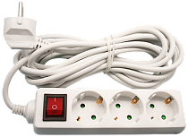 Удлинитель бытовой Navigator NPE-S1-03-300-ESC-3x0.75 с заземлением с выключателем 3 гнезда 3м
