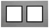 Рамка ЭРА Elegance 14-5202-42 для выключателей и розеток двойная металл титан