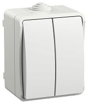 FORS Выключатель 2-клавишный для открытой установки 10А IP54 ВС20-2-0-ФБ белый IEK