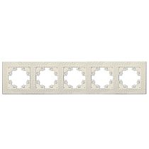 "Афина" Рамка фактурная 5-ти местная универсальная слоновая кость (ivory)