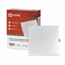 Панель светодиодная встраиваемая безрамочная SLP-FL 18Вт 230В 4000К 1620Лм 120мм с рег. монтаж. 50-110мм белая IP20 IN HOME