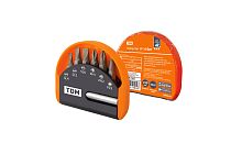 Набор бит №1,  6 бит: SL, PH, PZ, удлинитель CR-V сталь, в пластиковом держателе, «Алмаз»  TDM