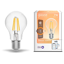 Лампа светодиодная Gauss Filament Smart Home DIM E27 A60 7Вт Лампа светодиодная Gauss Filament Smart Home DIM E27 A60 7Вт