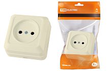 Розетка 2П открытой установки IP20 10А, сл. кость "Ладога"  TDM