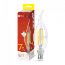 Лампа светодиодная LED-СВЕЧА НА ВЕТРУ-deco 7Вт 230В Е14 3000К 810Лм прозрачная IN HOME Лампа светодиодная LED-СВЕЧА НА ВЕТРУ-deco 7Вт 230В Е14 3000К 810Лм прозрачная IN HOME