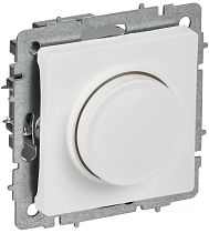 BRITE Светорегулятор поворотно-нажимной 600Вт СС10-1-0-БрАБ арктический белый IEK