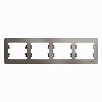 Glossa Платина Рамка 4 постовая, горизонтальная Systeme Electric (Schneider Electric)