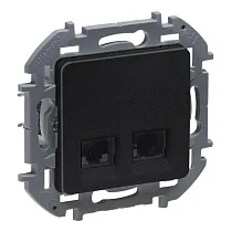 Двойная розетка RJ 45 категория 6 UTP антрацит INSPIRIA Двойная розетка RJ 45 категория 6 UTP антрацит INSPIRIA