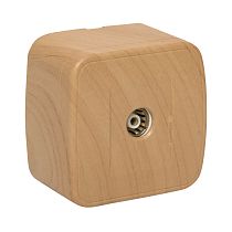 Розетка TV 1-местная ОП Минск 75Ом 5-862МГц светлое дерево EKF Розетка TV 1-местная ОП Минск 75Ом 5-862МГц светлое дерево EKF