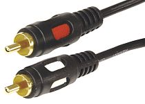 Шнур 2 RCA - 2 RCA, 1,5м, черный (GOLD) REXANT