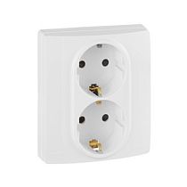 Розетка Legrand Etika 672233 белый одноместная с заземлением со шторками безвинтовые зажимы Legrand